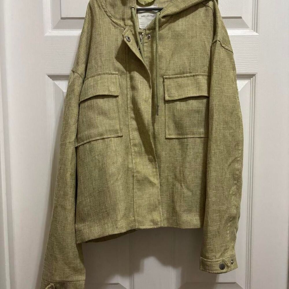 Avec-les-filles Women's Green and Khaki Jacket